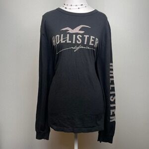 VTG Y2K Hollister Long Sleeve Graphic Embroidered Cotton Large Grunge Streetwear